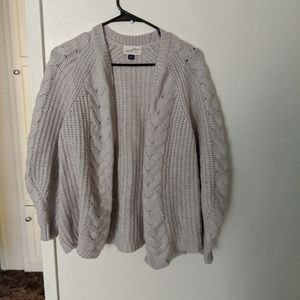 Cable knit open cardigan